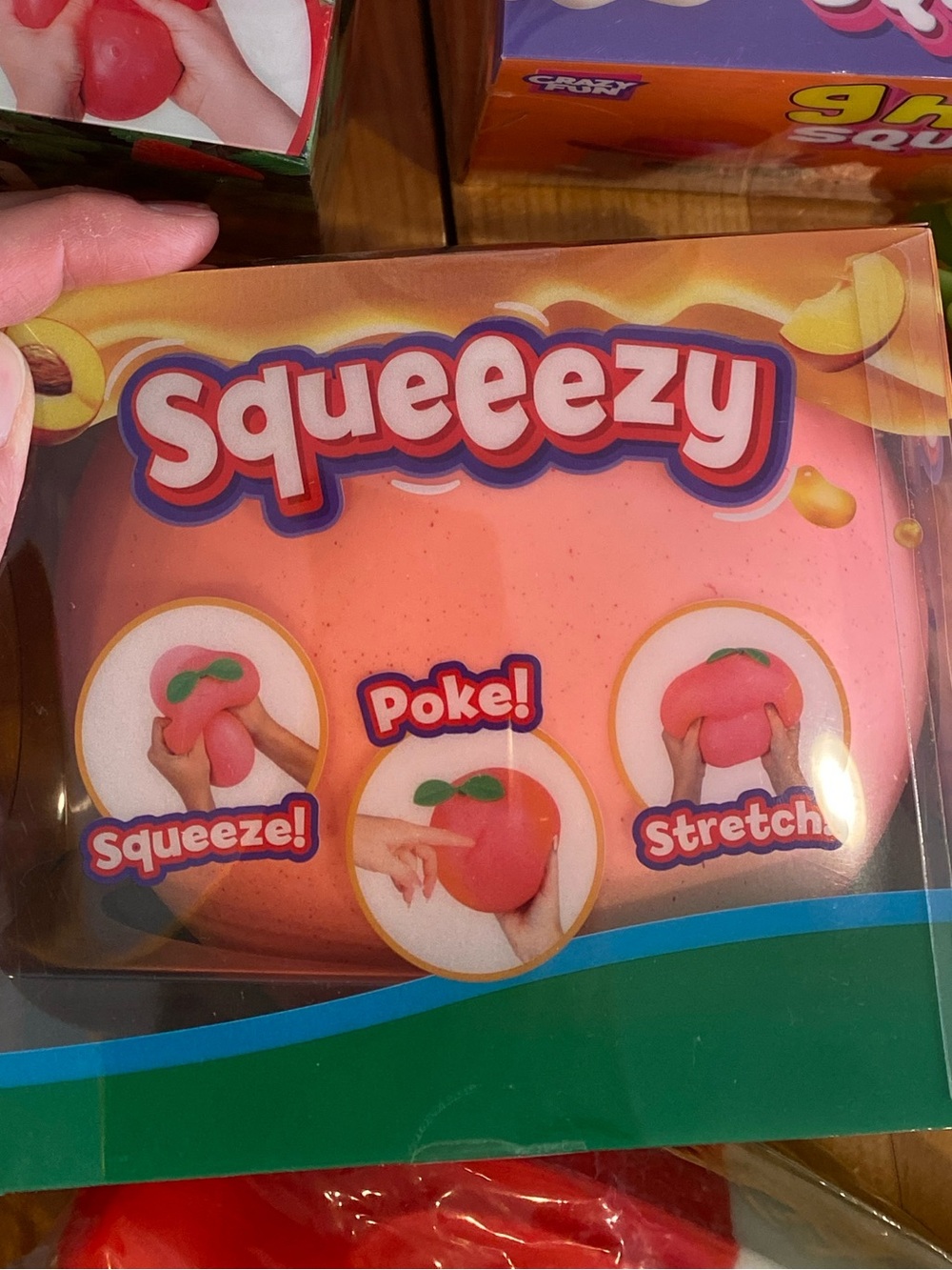 Peach Squeeezy squishie. Giant peach squishy. Viral squishy